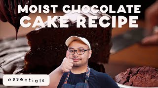 How To Make a Moist Chocolate Cake Everytime Essential Recipe [upl. by Onitselec]