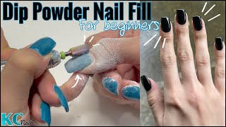 HOW TO Dip Powder Nail Fill In For Beginners  Nail Rebalance With Dip Powder  EFiling Nails [upl. by Radbun]