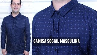 DIY CAMISA SOCIAL MASCULINA  MOLDE BASE  DAYSE COSTA [upl. by Osmen]