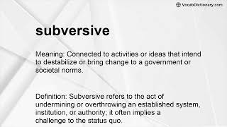 subversive Meaning [upl. by Dleifniw557]