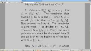 Lecture 7 Grobner bases  The Buchbergers Algorithm [upl. by Percival]