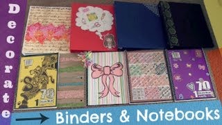 DECORATE BINDERS amp NOTEBOOKS  Back To School How To  SoCraftastic [upl. by Tereve]