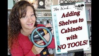 Adding shelves to cabinets with NO TOOLS [upl. by Harrus]