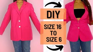 2 DIY NO SEW BLAZER ALTERATIONS  5 MIN REVERSIBLE CLOTHING HACKS [upl. by Ayota]