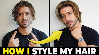 MENS HAIRSTYLE TUTORIAL  How To Style Medium Length Hair  Alex Costa [upl. by Atoel]