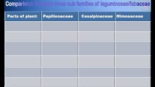 Comparison between subfamilies of fabaceae [upl. by Clemens]