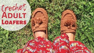 How To Crochet Adult Loafers  Shoes  Slippers [upl. by Oiram]