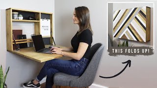 How To Build A Fold Down Wall Desk  DIY Murphy Desk [upl. by Lazor]