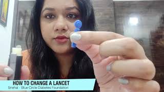 How to change a lancet I Diabetes Tutorials [upl. by Esilana228]