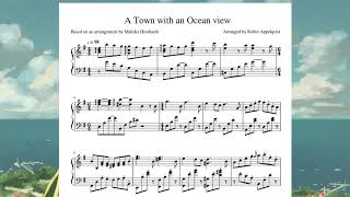 Kikis Delivery Service  A Town with an Ocean view  Sheet Music  Piano Cover  Synthesia Tutorial [upl. by Ennagroeg]