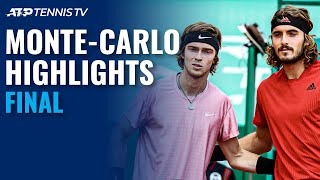 Stefanos Tsitsipas vs Andrey Rublev  Monte Carlo 2021 Final Highlights [upl. by Naujal]