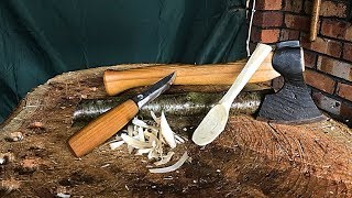 Beginners Guide to Wood Carving  Carving a Simple Spoon [upl. by Samale702]