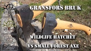 Gransfors Bruk Wildlife Hatchet vs Small Forest Axe  A Side by Side Comparison [upl. by Ancier]