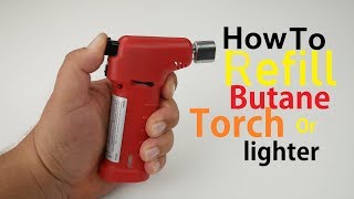 How To Refill Butane Torch Lighter Simple Easy [upl. by Brittnee]