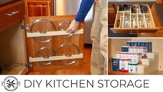 3 Easy DIY Kitchen Organization Projects  Basic Tools [upl. by Ayihsa]