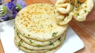 Easy Soft and Fluffy Turkish Bread No Oven Turkish Bread Recipe ।Turkish Flatbread Eggless । [upl. by Hnirt]