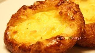 Pastry Cream Custard Danish Pockets Recipe  Video Culinary [upl. by Haase]