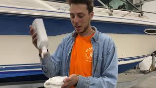 FIBERGLASS BOAT POLISHING 3M MARINE CLEANER AND WAX [upl. by Calabresi868]