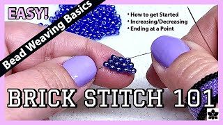 How to Brick Stitch Beading 101 Tutorial Beginner [upl. by Heida712]