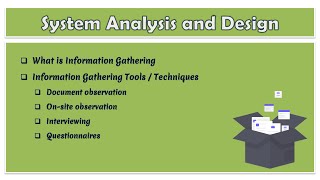 16  System Analysis and Design  What are Information Gathering Tools  Interview  Questionnaires [upl. by Spaulding]