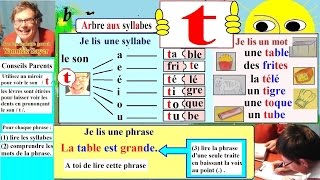 Apprentissage de la lecture Maternelle CP en Français  Alphabet  T t 9 [upl. by Moreville614]