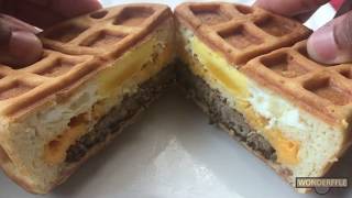 Sausage Egg and Cheese Stuffed Waffle [upl. by Nelaf636]