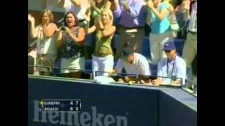 US Open 2005 Agassi  Ginepri SF Highlights [upl. by Nonnair413]