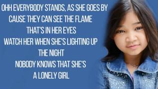 Angelica Hale  Girl On Fire Alicia Keys  Lyrics [upl. by Nurav298]