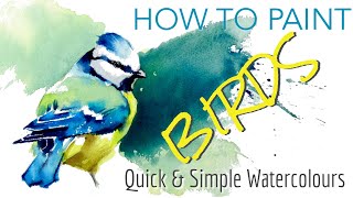 Watercolour Bird TUTORIAL  How to paint a Blue Tit [upl. by Hobart]