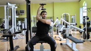 EXTENSION DE CODO PARA TRICEPS con mancuerna  Tutorial completo [upl. by Rani140]