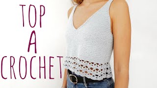 TOP CON CALADO  Tutorial crochet [upl. by Ethbin652]