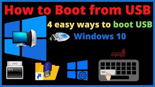 How to Boot from USB  4 easy ways to boot USB Windows 10 [upl. by Reggis]