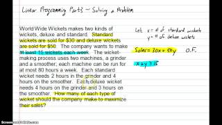 Linear Programming Part 3  Writing Constraints [upl. by Ladnyk]