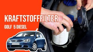 Wie GOLF 5 19 TDI Kraftstofffilter wechseln ⛽ [upl. by Ahsed918]