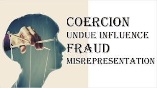 Coercion Undue Influence Fraud Misrepresentation  Indian Contract Act 1872  Law Guru [upl. by Marijo]