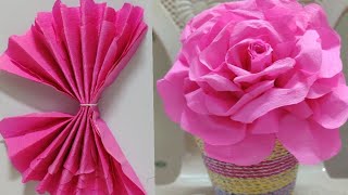 DIY Giant paper flower tutorial in lockdown with Crepe paper HandmadeEasy and SimplePapersai arts [upl. by Schaffel]