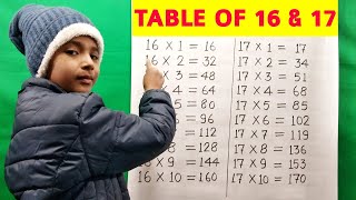 Learn Table of 16 and 17  Table of 16  Table of 17  Maths Tables  Times Tables  RSGauri [upl. by Oiramad525]