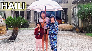 Heavy Hail Destroyed Our House SCARY  Familia Diamond [upl. by Ahcsas]