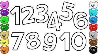 Numbers 1 to 10 for Kids  Coloring Pages for Toddlers [upl. by Marijane]