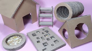 7 Easy Cardboard DIYs For Hamsters amp Mice [upl. by Loralee]