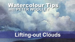 Watercolour Tip from PETER WOOLLEY Liftingout Clouds [upl. by Conley]