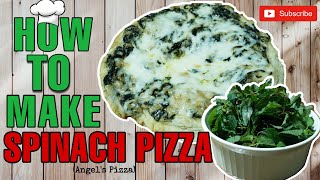 ANGELS SPINACH PIZZA RECIPE Spinach Pizza  KC Kookz [upl. by Aihtyc826]