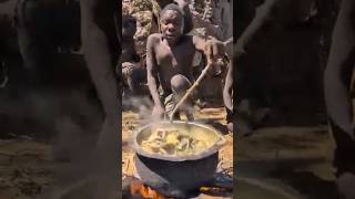 WILD Hadzebe Tribe Eats BABOON Meat in Jungle Culplus [upl. by Aineval]