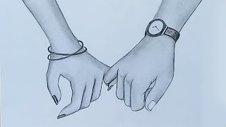 Holding Hands pencil sketch  Valentines Day special [upl. by Cul678]