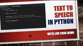 Live Demo Text To Speech in Python  Python TTS Library PYTTSX3  Convert Text To Audio In Python [upl. by Lemra253]