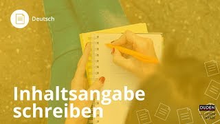 Inhaltsangabe schreiben  Deutsch  Duden Learnattack [upl. by Lartnom]