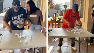 Family Play Hilarious Cotton Ball Challenge Game [upl. by Mullins]