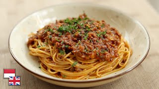 Resep SPAGHETTI BOLOGNAISE Bahan LOKAL Kualitas Resto [upl. by Maurreen]