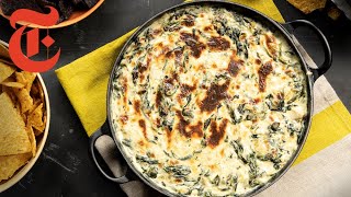 Cheesy Spinach Artichoke Dip  NYT Cooking [upl. by Nnaael]