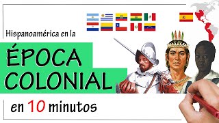 La ÉPOCA COLONIAL en Hispanoamérica  Resumen  Organización Política Económica y Social [upl. by Lajes]